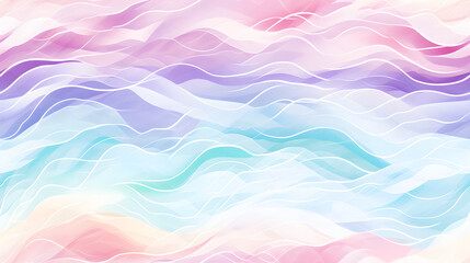 Fototapeta premium Hand drawn soft pastel color wavy watercolor style abstract background. wallpaper, banner, cover, poster design, Generative AI