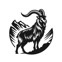 black and white goat, Markhor, Markhoor Logo