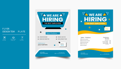 We are hiring flyer design template, Job hiring poster template, Job hiring advertisement flyer poster template - obrazy, fototapety, plakaty
