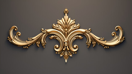 golden baroque corner ornamental motif,