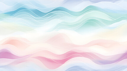 Pastel watercolor hand drawn wavey pattern abstract background. wallpaper, banner, cover, poster design, Generative AI