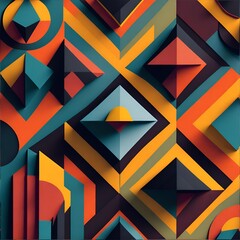 Colorful Abstract Geometric Background, Generative AI