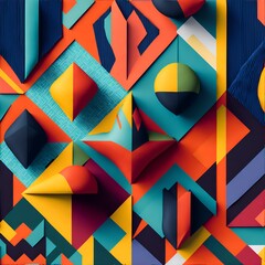 Colorful Abstract Geometric Background, Generative AI