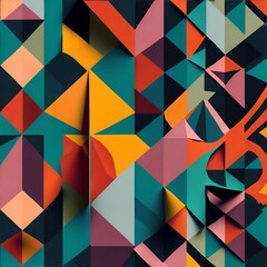 Colorful Abstract Geometric Background, Generative AI