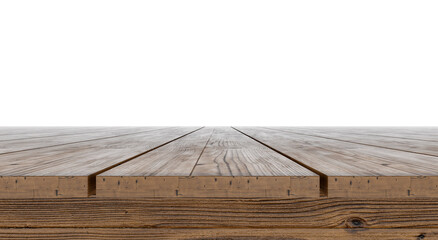 Wooden table top. transparent background
