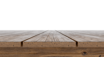 Wooden table top. transparent background