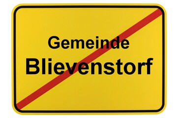 Illustration eines Ortsschildes der Gemeinde Blievenstorf in Mecklenburg-Vorpommern