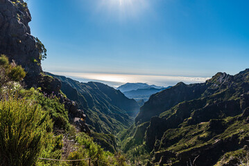 View from Vereda do Areeiro hiking trail in Madeira