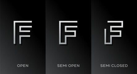 Set of letter F logo icon design template elements