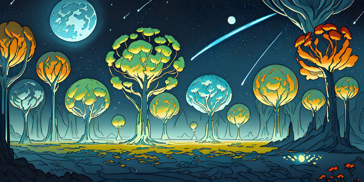 Amazing landscape of alien planet
