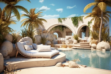 Obraz premium beach with palm trees