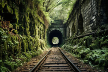 old train tunnel  - obrazy, fototapety, plakaty