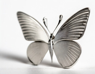 butterfly made of brushed aluminium