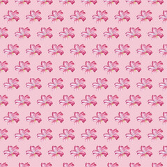 seamless pattern with pink flowers