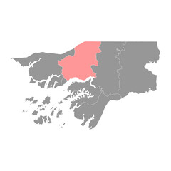 Oio region map, administrative division of Guinea Bissau. Vector illustration.
