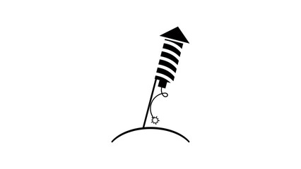 fireworks before start, black isolated silhouette