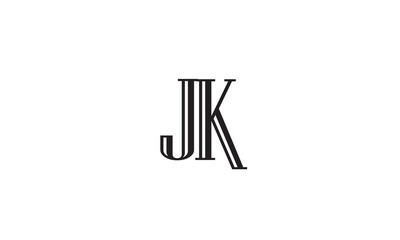 JK, KJ , J , K , Abstract Letters Logo Monogram	