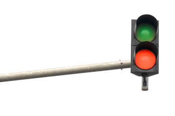 Green and red color traffic lights