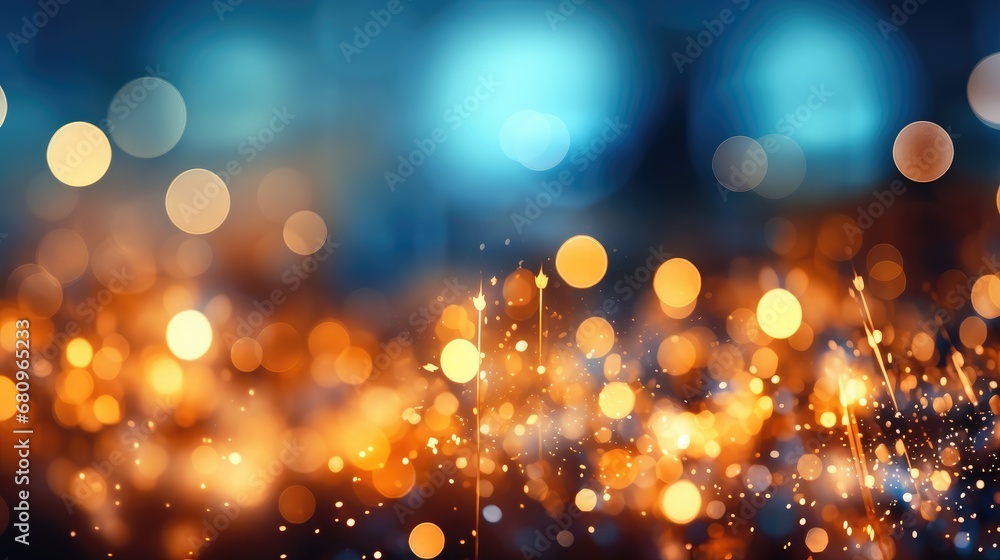 Poster fireworks close up with hazy lights. generative ai.