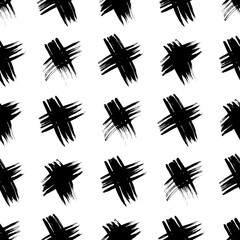Fototapeta premium Seamless pattern with hand drawn cross symbols