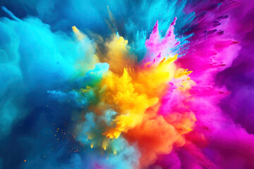 Fototapeta na wymiar Colorful rainbow holi paint splash abstract background