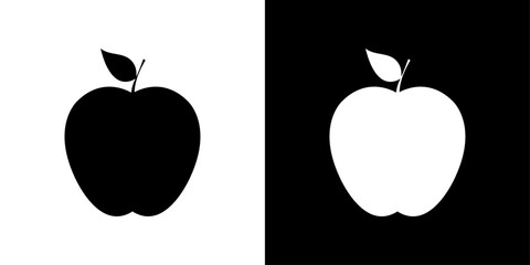 black and white apple symbol icon vector design