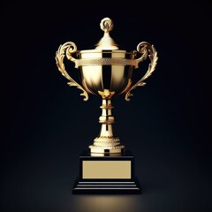 Fototapeta na wymiar gold trophy cup isolated on black