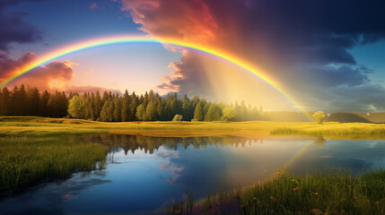 Landscape with a rainbow.