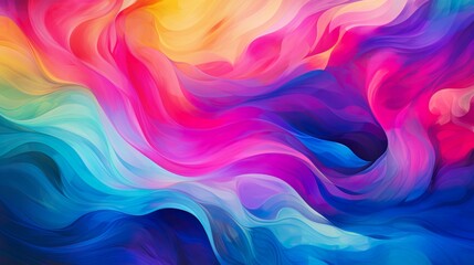 Obraz premium Abstract light refracting spectrum of vivid colors against a dark background