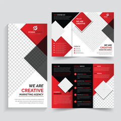 Business Marketing Tri fold brochure design, corporate Business tri fold brochure Template Design. - obrazy, fototapety, plakaty