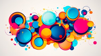 Obraz premium watercolor abstract circles samples colorful splatter background