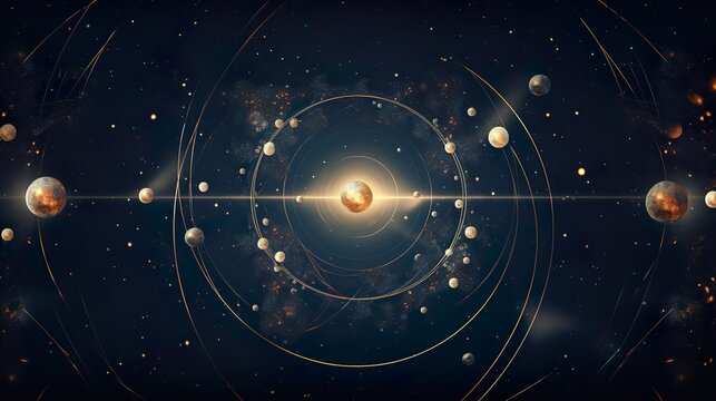 cosmic background with golden glitter dark blue sky, galaxy, universe