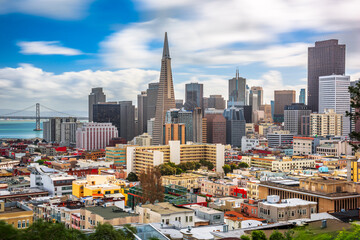 San Francisco, California, USA Skyline in the Day - obrazy, fototapety, plakaty