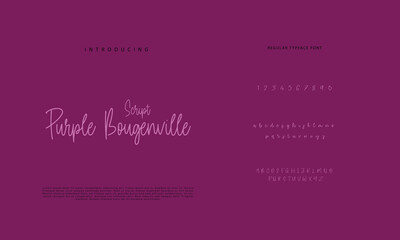 Handwritten Script font. Hand drawn brush style modern calligraphy cursive typeface. Hand Lettering and Custom Typography alphabet for Designs: Logo, Greeting Cards, Poster. Vector Brush type set.
