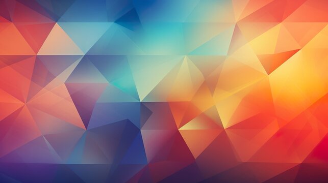 Abstract triangles colorful vintage background.