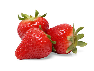 Strawberries isolated on transparent or white background, png