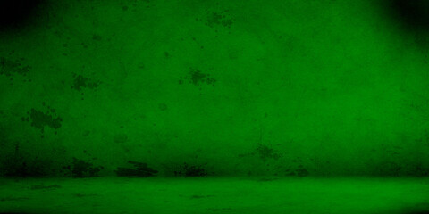 Fototapeta premium grunge green background with rays, Green textured concrete wall