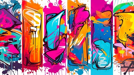 graffiti wall abstract background artistic pop art - obrazy, fototapety, plakaty