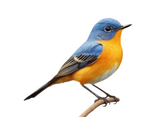 Blue-fronted Redstart bird isolated on transparent or white background, png