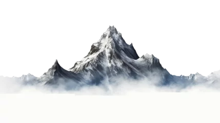 Fototapeten Snow capped mountains isolated on transparent or white background, png © Medard