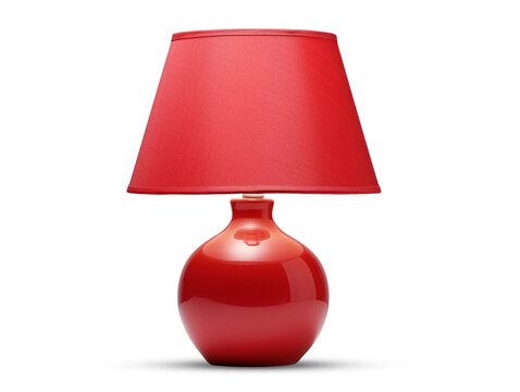 Red lamp isolated on transparent or white background, png