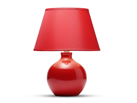 Red lamp isolated on transparent or white background, png