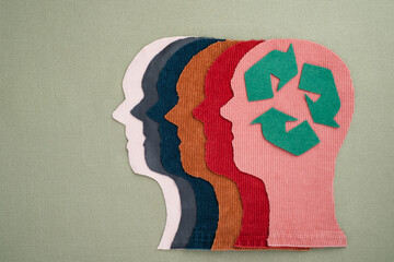 Ecological awareness of the diversity of society. Mental health, eco and sustainable business. flat...