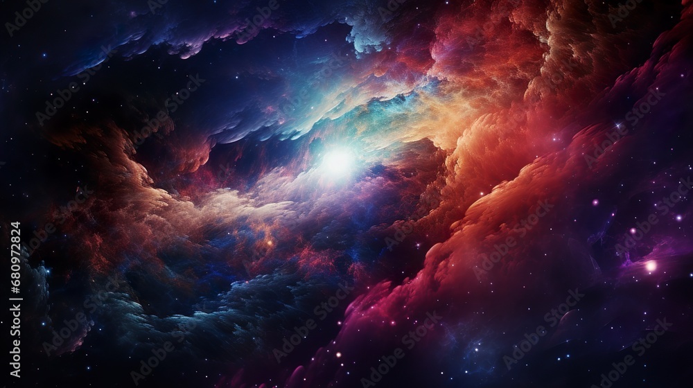 Canvas Prints space cosmic background of supernova nebula and stars, glowing mysterious universe