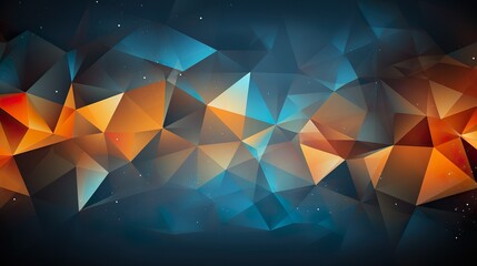Obraz premium A vibrant and colorful abstract background composed of various sized triangles.
