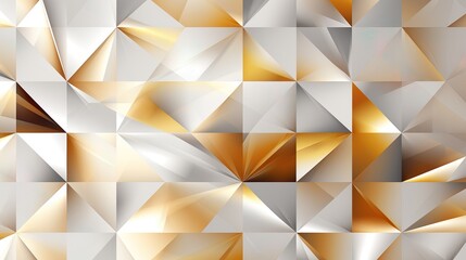 Luxurious golden mosaic tiles arranged in a 3D triangular block pattern.