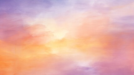 Fototapeta premium abstract watercolor background sunset sky orange purple - hand painted with clouds and smoke