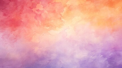 Obraz na płótnie Canvas abstract watercolor background sunset sky orange purple - hand painted with clouds and smoke