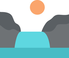 River mountain illustration