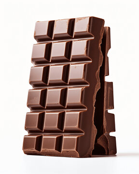 Luxury Chocolate, White Isolation: Premium Cocoa Experience.